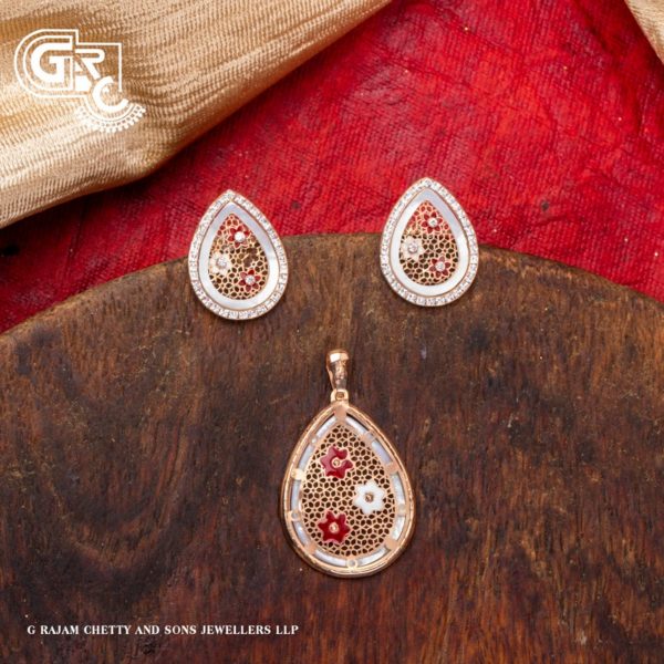 floral drop pendant set floral drop pendant set