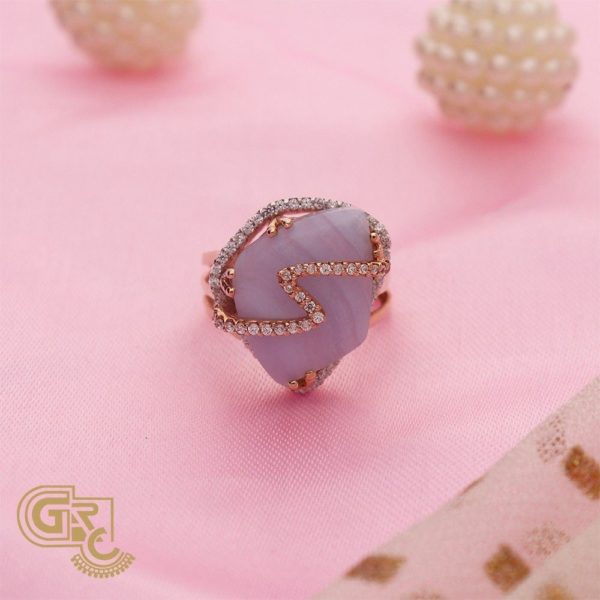 Fancy Blue Stone Rose gold Ladies Ring Fancy Blue Stone Rose gold Ladies Ring