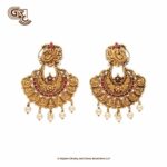 Annam with Coin Circle Model 22K Gold Drop Stud Annam with Coin Circle Model 22K Gold Drop Stud