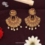 Annam with Coin Circle Model 22K Gold Drop Stud Annam with Coin Circle Model 22K Gold Drop Stud