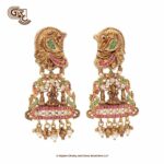 Lakshmi Annam Stone Antique Model 22K Gold Drop Stud Lakshmi Annam Stone Antique Model 22K Gold Drop Stud