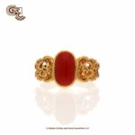 Red Coral Elegant Floral Gents Ring Red Coral Elegant Floral Gents Ring