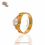 White Pearl Elegant Floral Gents Ring White Pearl Elegant Floral Gents Ring