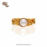 White Pearl Elegant Floral Gents Ring White Pearl Elegant Floral Gents Ring