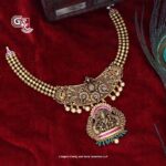 Antique Sparkle Peacock Lakshmi Necklace Antique Sparkle Peacock Lakshmi Necklace
