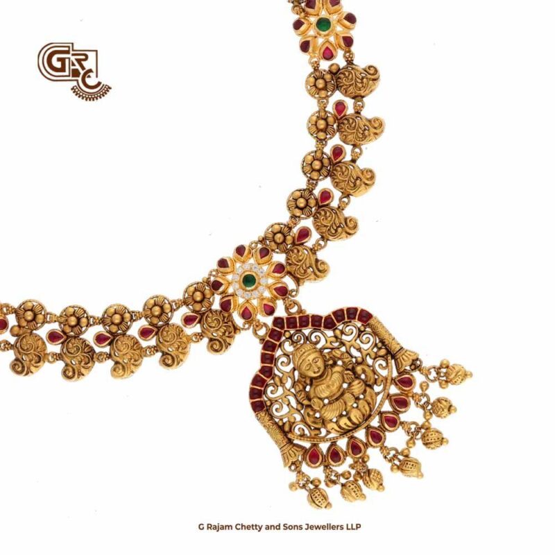 Antique Elegant Lakshmi Floral Necklace