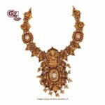 Antique Elegant Lakshmi Peacock Floral Necklace