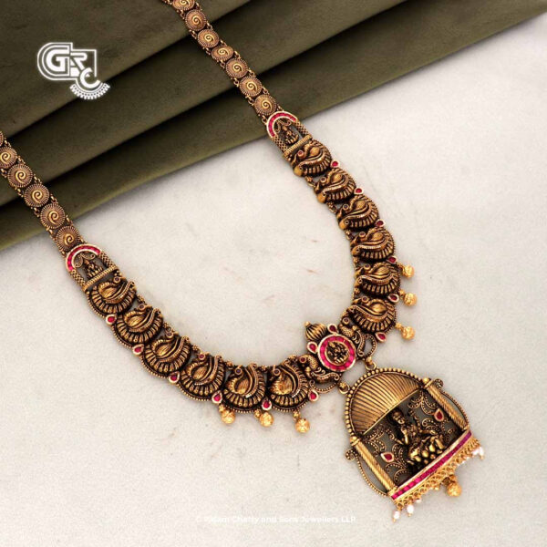 Antique Elegant Lakshmi Pink Beads Haram Antique Elegant Lakshmi Pink Beads Haram