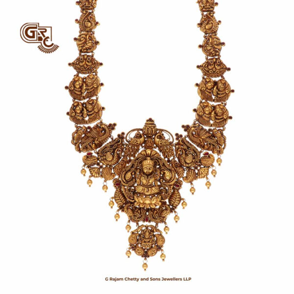 Lakshmi Antique Floral Peacock Beads Traditional Haram Lakshmi Antique Floral Peacock Beads Traditional Haram
