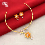 Flower Luxury Fancy Leaf Flower Stud With Necklace Flower Luxury Fancy Leaf Flower Stud With Necklace