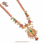Color Gleaming Stone Floral Beads Stud With Necklace Color Gleaming Stone Floral Beads Stud With Necklace