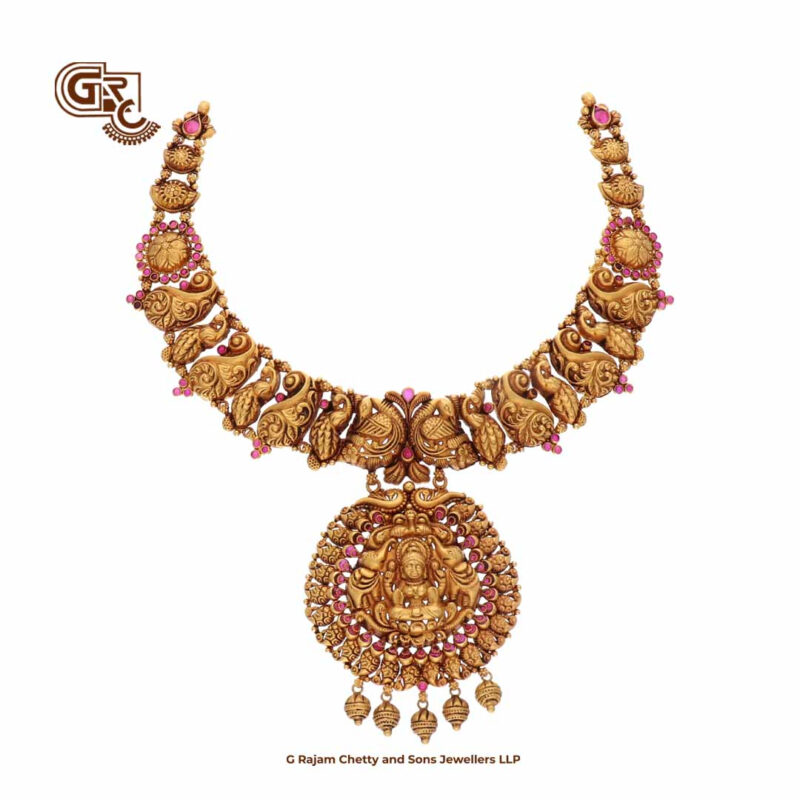 Antique Elegant Lakshmi Manga Floral Necklace