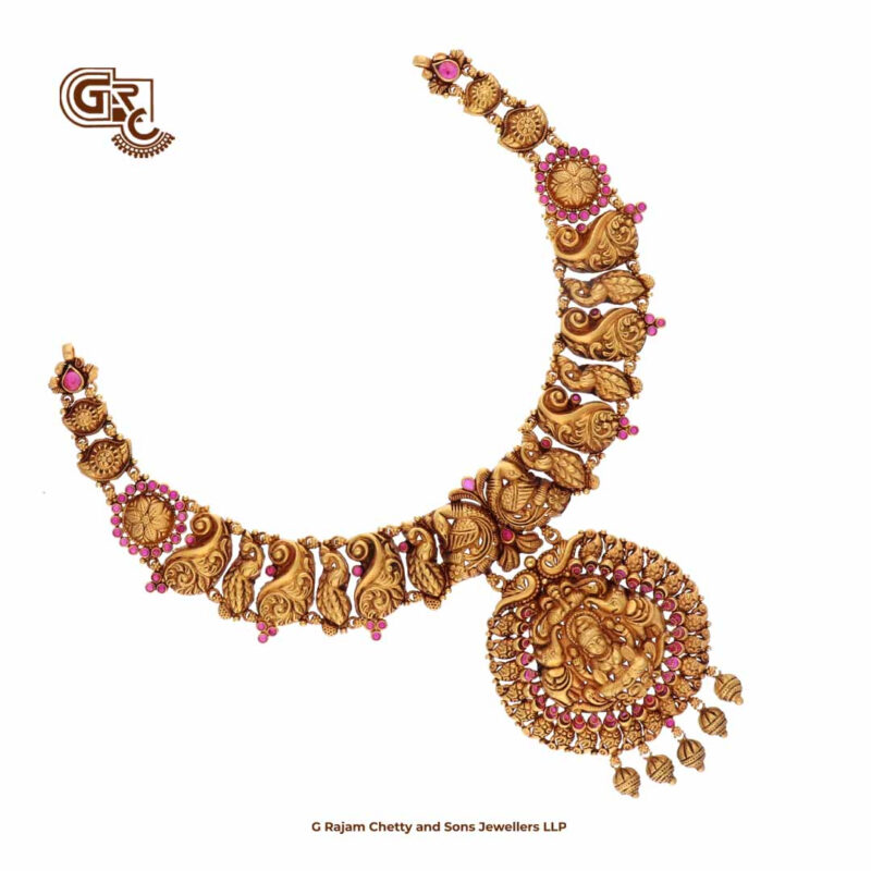 Antique Elegant Lakshmi Manga Floral Necklace