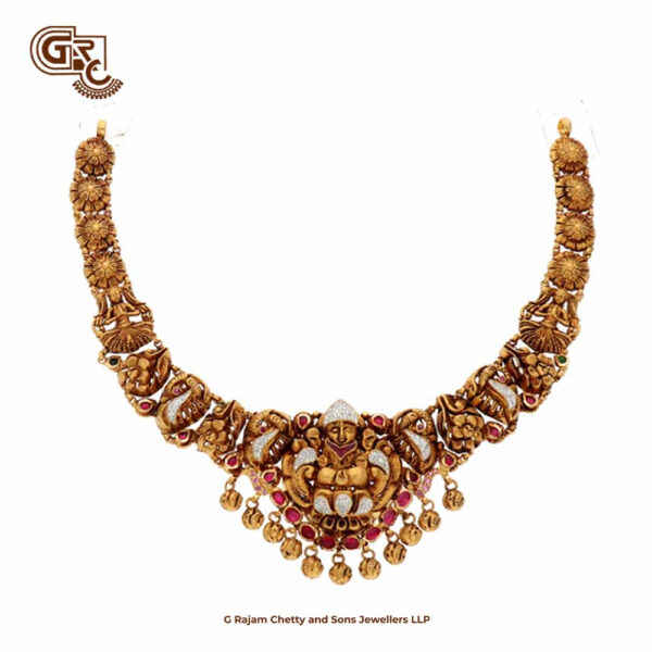 Antique Elegant Lakshmi Floral Necklace