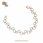 Circle Glass Gleaming Stone Rose Gold 18K Stud With Necklace Circle Glass Gleaming Stone Rose Gold 18K Stud With Necklace