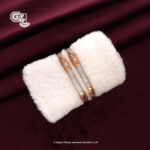Glitering Stone Fancy 18K Rose Gold Bangles Glitering Stone Fancy 18K Rose Gold Bangles