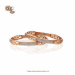 Glitering Stone Fancy 18K Rose Gold Bangles Glitering Stone Fancy 18K Rose Gold Bangles