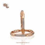 Glitering Stone Fancy 18K Rose Gold Bangles Glitering Stone Fancy 18K Rose Gold Bangles