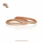 Glitering Stone Traditional 18K Rose Gold Bangles Glitering Stone Traditional 18K Rose Gold Bangles