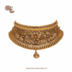 Antique Luxury Floral Choker Necklace & Earrings