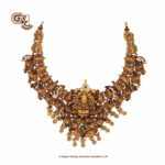 Antique Lakshmi Floral Gold Beads Necklace Antique Lakshmi Floral Gold Beads Necklace