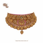 Antique Manga Floral Kamalam Choker Necklace Antique Manga Floral Kamalam Choker Necklace