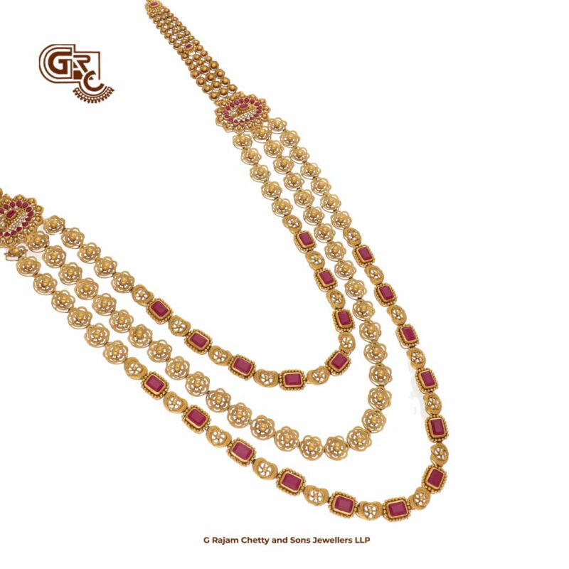 Artfully Crafted Ruby Stone Steps Luxury Haram