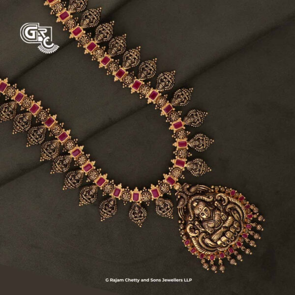Antique Tradtional Lakshmi Ruby Stone Haram Antique Tradtional Lakshmi Ruby Stone Haram