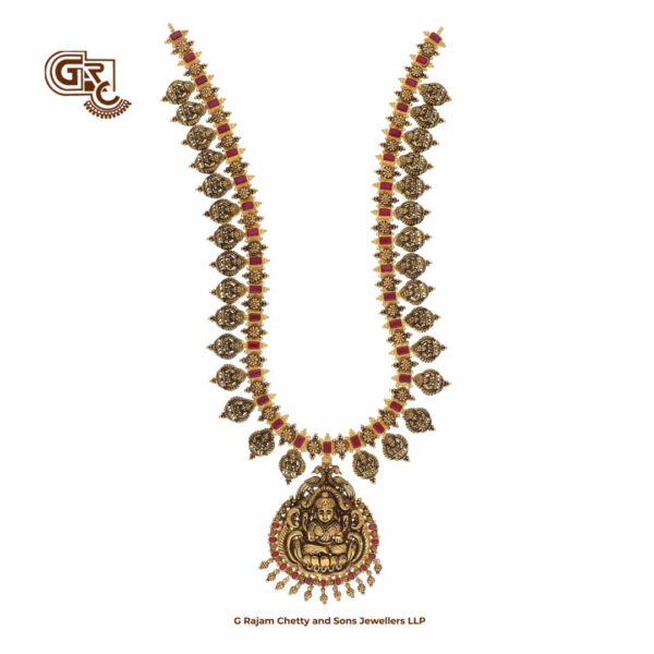 Antique Tradtional Lakshmi Ruby Stone Haram Antique Tradtional Lakshmi Ruby Stone Haram
