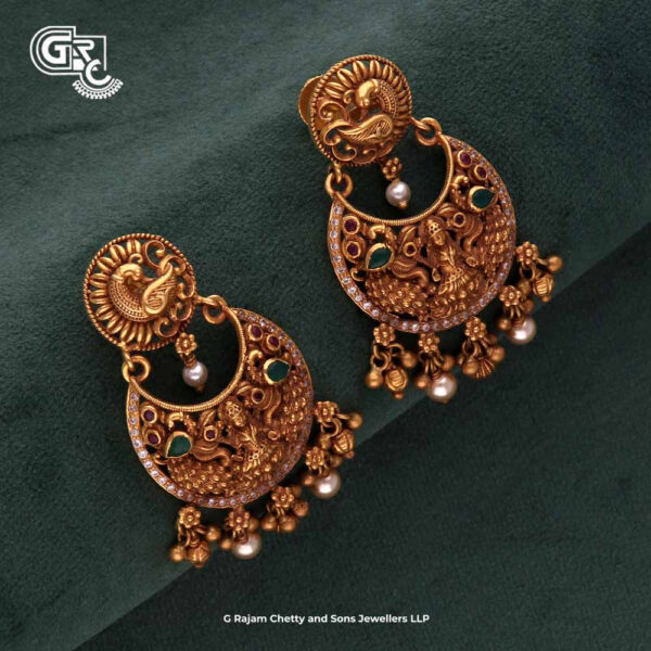 Antique Floral Drops Chandballi Earring Antique Floral Drops Chandballi Earring