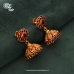 Antique Ruby Stone Jimikki Drop Earring Antique Ruby Stone Jimikki Drop Earring