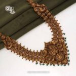 Antique Lakshmi Floral Green Beads Traditional Haram Antique Lakshmi Floral Green Beads Traditional Haram