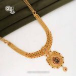 Floral Antique Lakshmi Pendant Traditional Haram Floral Antique Lakshmi Pendant Traditional Haram