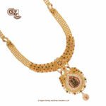 Floral Antique Lakshmi Pendant Traditional Haram Floral Antique Lakshmi Pendant Traditional Haram