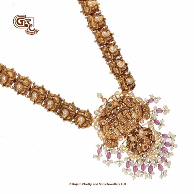 Antique Sitharama Peacock Floral Traditional Haram