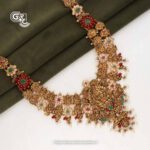 Antique Lakshmi Glittering Stone White Beads Luxury Haram Antique Lakshmi Glittering Stone White Beads Luxury Haram