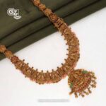 Antique Lakshmi Floral Gold Beads Traditional Haram Antique Lakshmi Floral Gold Beads Traditional Haram