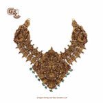 Antique Lakshmi Floral Green Beads Traditional Necklace Antique Lakshmi Floral Green Beads Traditional Necklace