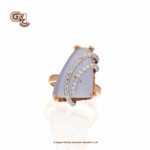 Glitter Fancy Stone Rose gold Ladies Ring Glitter Fancy Stone Rose gold Ladies Ring