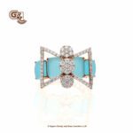 Fancy Blue Stone Rose gold Ladies Ring Fancy Blue Stone Rose gold Ladies Ring