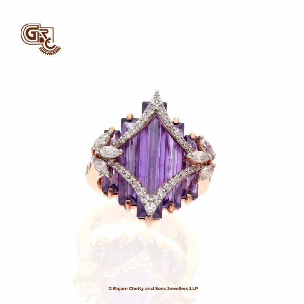 Fancy Blue Stone Rose gold Ladies Ring Fancy Blue Stone Rose gold Ladies Ring