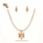 Glitter Stone Pendant Fancy 18K Necklace With Earring Glitter Stone Pendant Fancy 18K Necklace With Earring