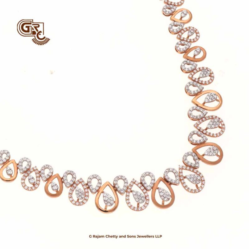 Glitter Stone Luxury Circle 18K Necklace With Earring