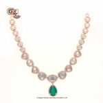 Glitter Stone Green Pentant Fancy 18K Necklace With Earring Glitter Stone Green Pentant Fancy 18K Necklace With Earring