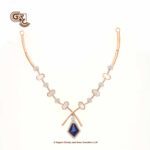 Glitter Elegant Blue Pentant Fancy 18K Necklace With Earring Glitter Elegant Blue Pentant Fancy 18K Necklace With Earring