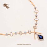 Glitter Elegant Blue Pentant Fancy 18K Necklace With Earring Glitter Elegant Blue Pentant Fancy 18K Necklace With Earring