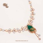 Glitter Stone Green Pendant Fancy 18K Necklace With Earring Glitter Stone Green Pendant Fancy 18K Necklace With Earring