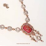 Elegant Glitter Stone  Pink Luxury 18K Necklace With Earring Elegant Glitter Stone  Pink Luxury 18K Necklace With Earring