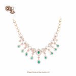 Glitter Stone GreenPentant Elegant 18K Necklace With Earring Glitter Stone GreenPentant Elegant 18K Necklace With Earring