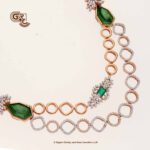 Elegant Green Stone 2Layer Luxury 18K Necklace With Earring Elegant Green Stone 2Layer Luxury 18K Necklace With Earring